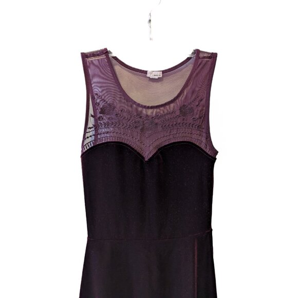 Burgundy Velvet Dress Embroidered Mesh Sweetheart Whimsygoth Gothic Size XS - Picture 3 of 8